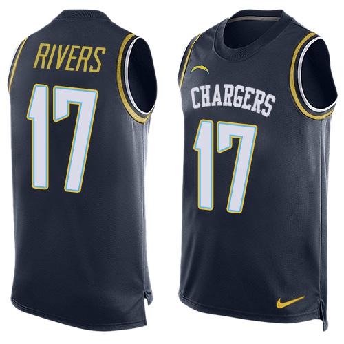 Nike Chargers #17 Philip Rivers Navy Blue Team Color Men's Stitched NFL Limited Tank Top Jersey